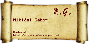 Miklósi Gábor névjegykártya