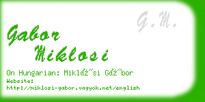 gabor miklosi business card